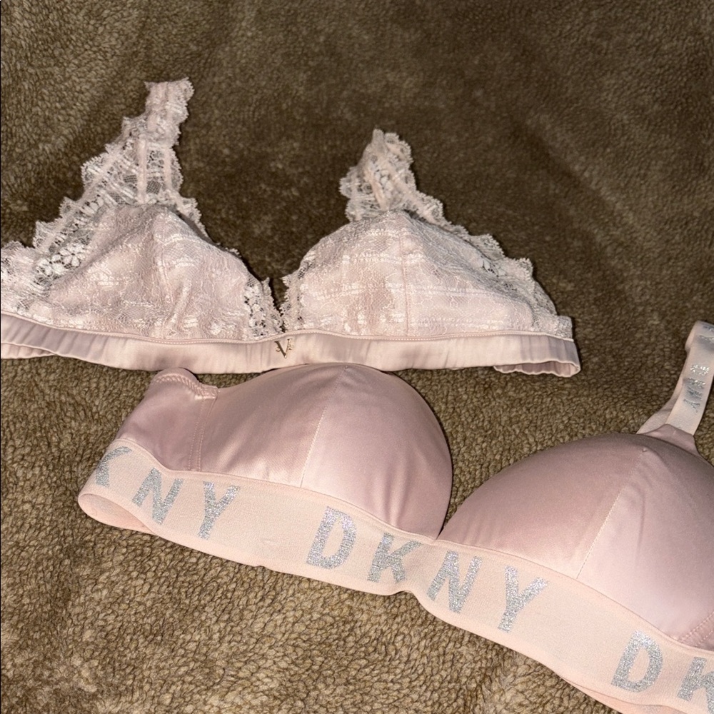 DKNY Blush Bra and Victoria Secret Lace Bra